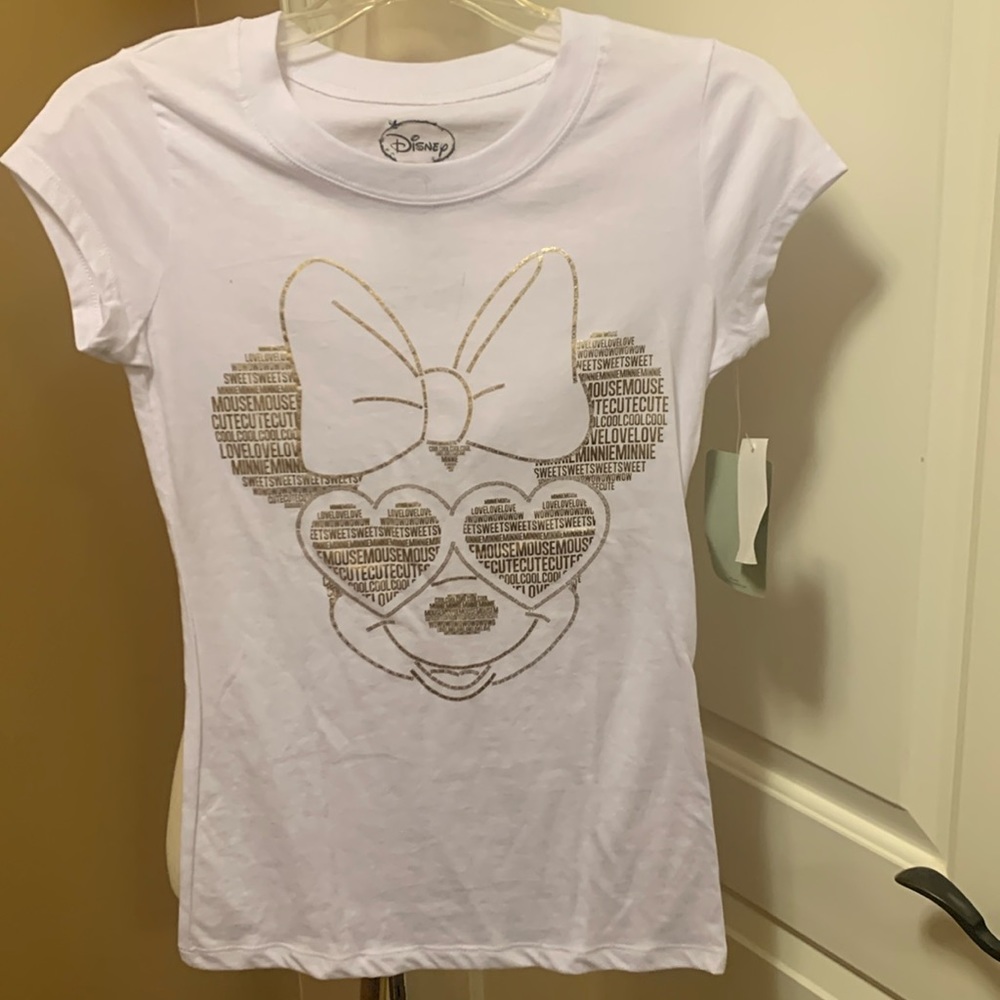 Minnie Mouse whire with gold Disney tee